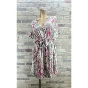 Oddi Dress‎ Small Midi Boho Cottagecore Beach Shortsleeved Drawstring Waist NWT